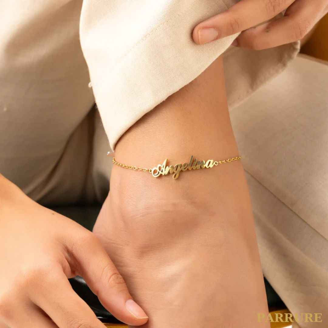 AYLA® - BRACELET CHEVILLE PRÉNOM PERSONNALISÉ