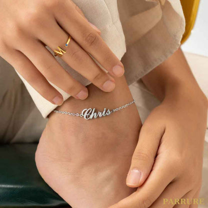 AYLA® - BRACELET CHEVILLE PRÉNOM PERSONNALISÉ