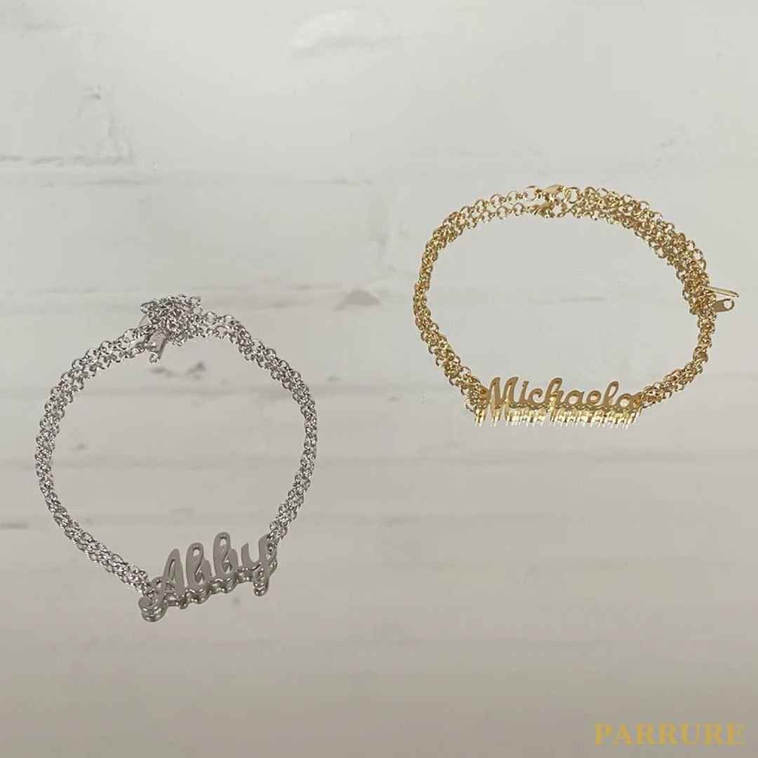 AYLA® - BRACELET CHEVILLE PRÉNOM PERSONNALISÉ