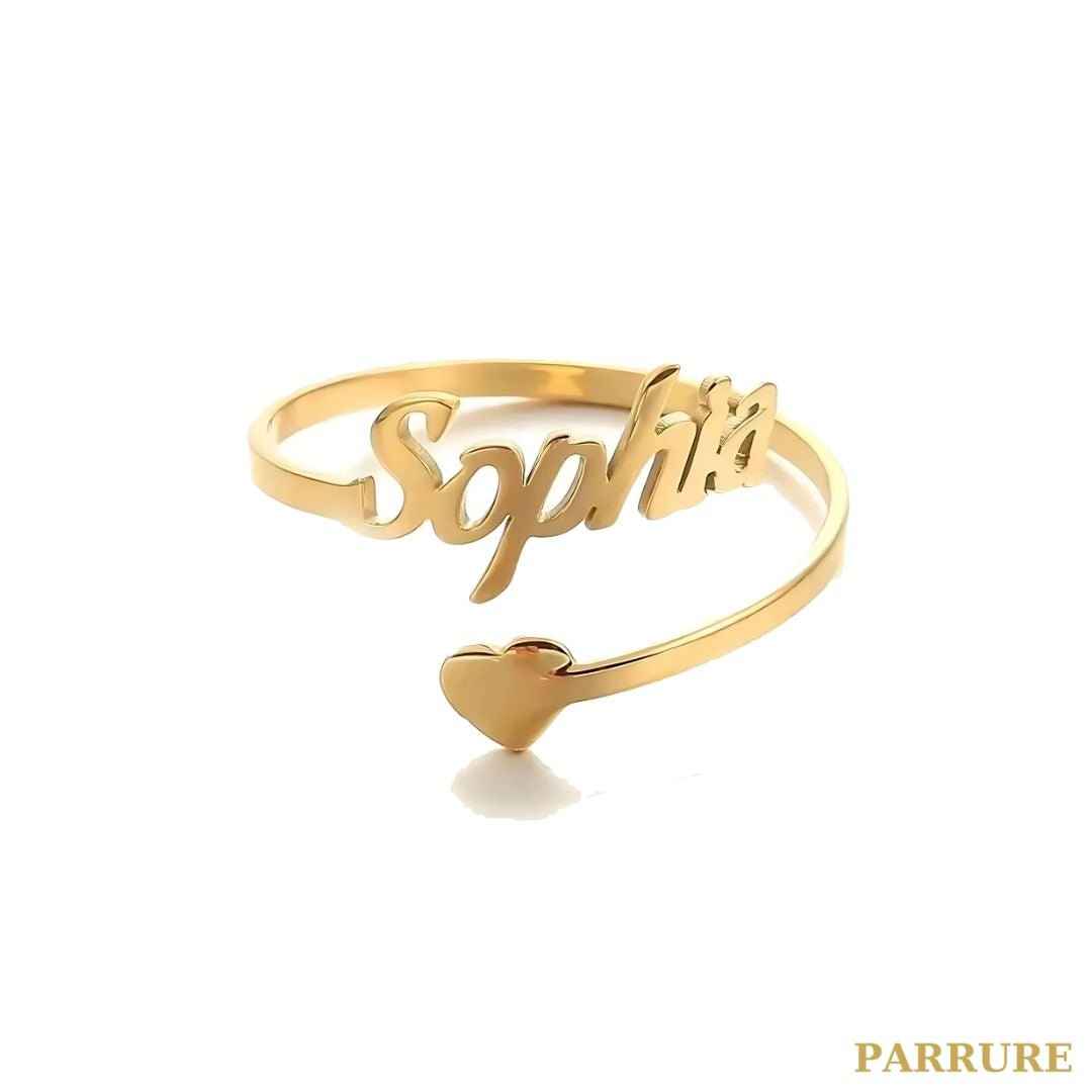 LOVA® - BAGUE COEUR PRÉNOM PERSONNALISÉ